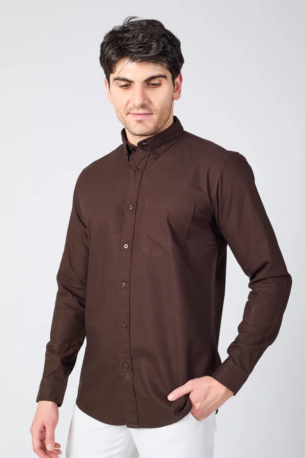 Core Lab Oxford Slim Fit Casual Shirt - Brown
