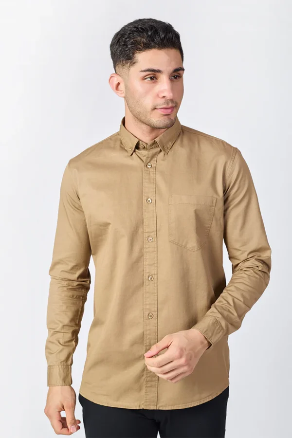 Beige Giza Slub Shirt