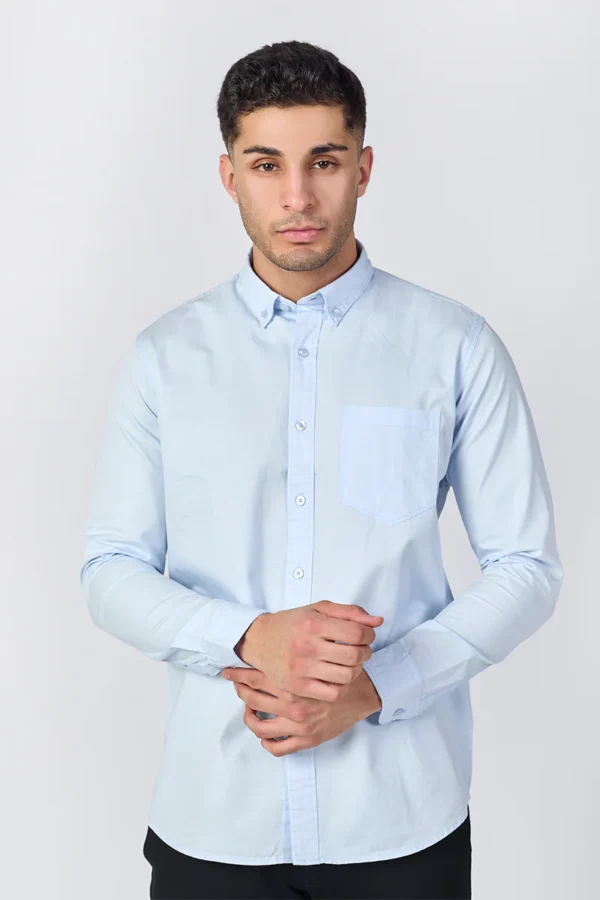 Sky Blue Giza Slub Shirt