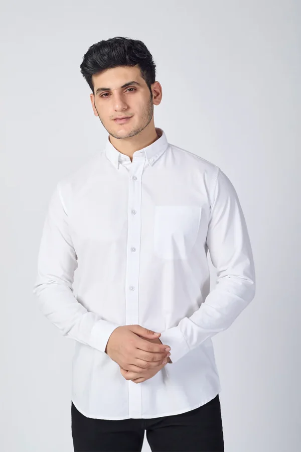 Core Lab Oxford Slim Fit Casual Shirt - White