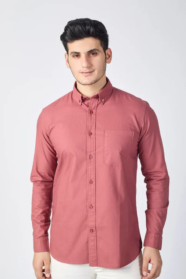 Core Lab Oxford Slim Fit Casual Shirt - Dusty Rose